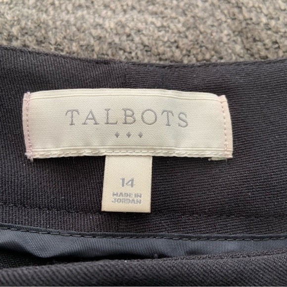 Talbots Black Women's Dress Flat Front Trousers Straight Leg Pants Size 14 - Picture 6 of 13